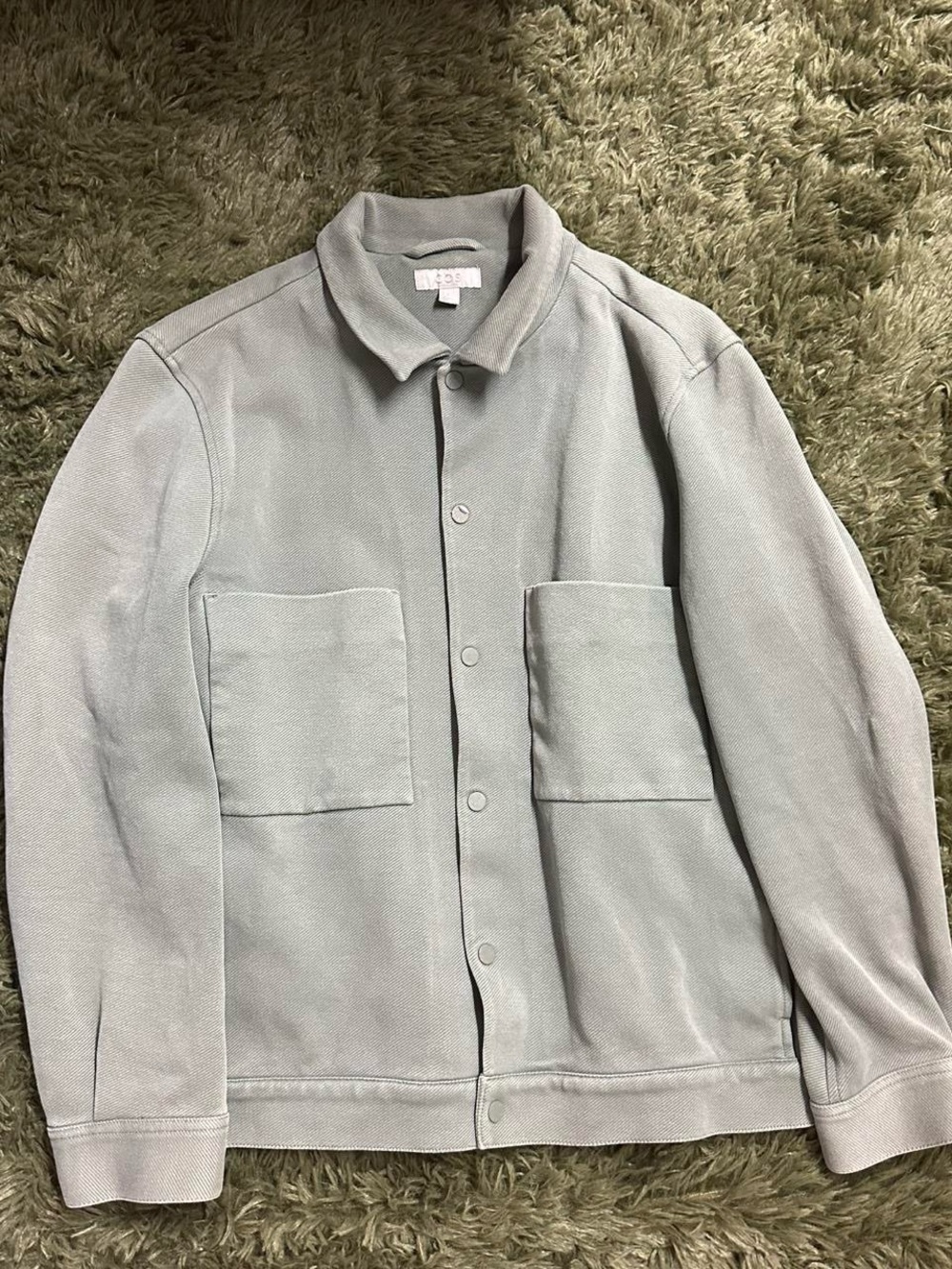 Womens Light Gray Casual Snap-Front Jacket